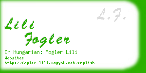 lili fogler business card